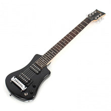 Load image into Gallery viewer, Hofner HOF-HCT-SH-DLX- BK-O Deluxe Shorty Electric Travel Guitar - Black - with Gig Bag
