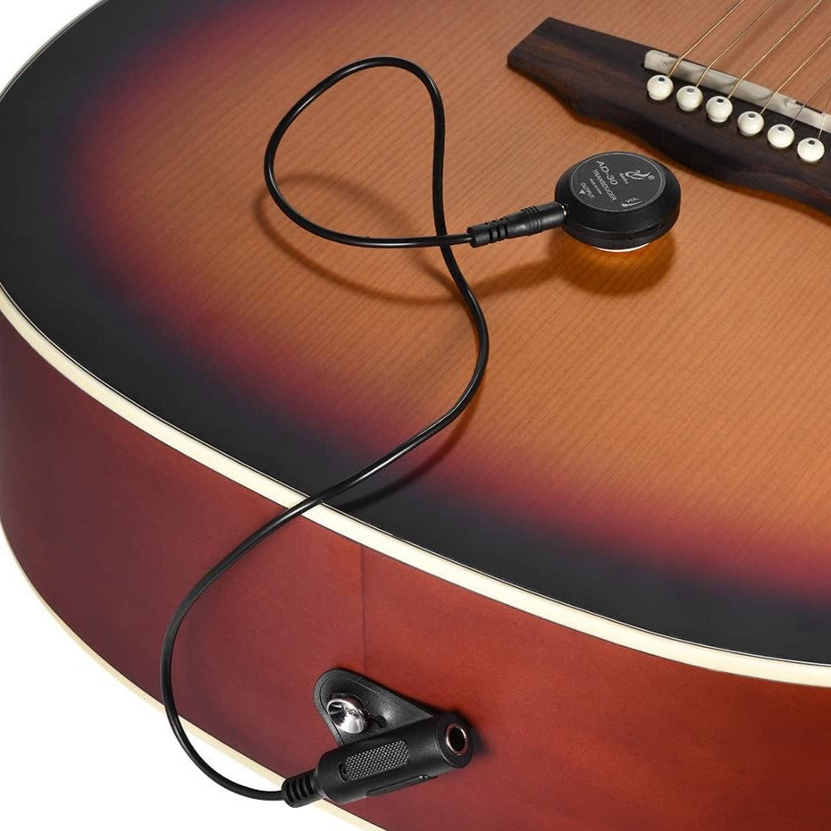 Pickup AD-30 Mini transducteur de microphone de contact piézo-électrique avec prise de sortie 1/7 pince à ongles pour guitare folk classique acoustique violon ukulélé 