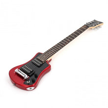 Load image into Gallery viewer, Hofner HOF-HCT-SH-DLX- R-O Deluxe Shorty Electric Travel Guitar - Red - with Gig Bag
