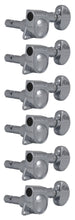 Charger l&#39;image dans la galerie, Grover 406C6 Mini Locking Rotomatics avec bouton rond - Mécaniques pour guitare, 6 en ligne, côté basse (gauche) - Chrome

