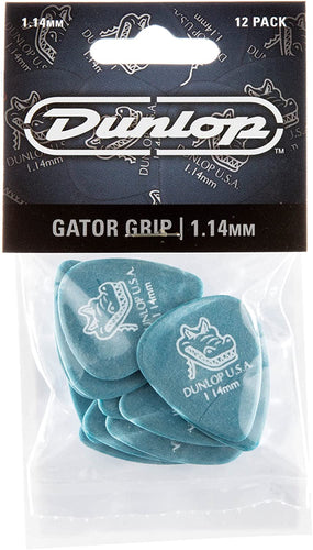 Dunlop 417P114 1.14mm Gator Grip Picks, 12-Pack-(6921208594626)