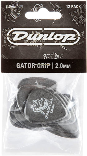 Dunlop 417P20 2.0mm Gator Grip Picks, 12-Pack-(6921216819394)