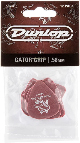 Dunlop 417P.58 Gator Grip®, Red.58mm, 12/Player's Pack-(6921181561026)