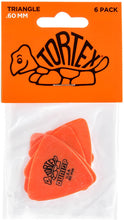 Load image into Gallery viewer, Dunlop 431P.60 Tortex Triangle, Orange 60mm, 6 Player&#39;s Pack-(6915510960322)
