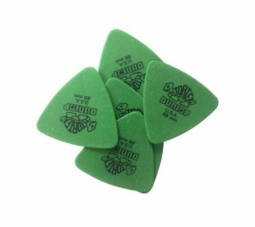 Dunlop 431P.88 Tortex Triangle, Green .88mm, 6 Player's Pack-(6915516203202)