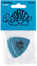 Load image into Gallery viewer, Dunlop 431P1.0 Tortex Triangle, Blue 1.0mm, 6 Player&#39;s Pack-(6915520266434)
