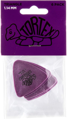 Dunlop 431P1.14 Tortex Triangle, Purple 1.14mm, 6 Player's Pack-(6915521904834)
