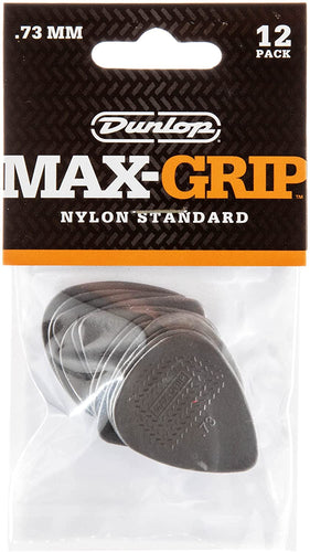 Dunlop 449P.73 .73mm Max-Grip Nylon Standard Guitar Picks, 12-Pack-(6921112518850)