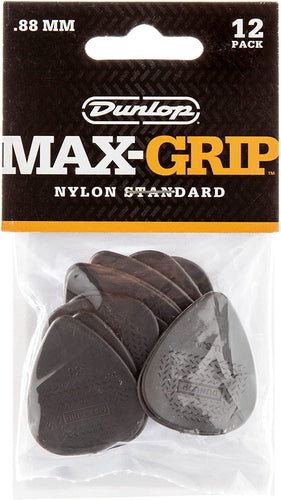 Dunlop 449P.88 .88mm Max-Grip Nylon Standard Guitar Picks, 12-Pack-(6921114681538)