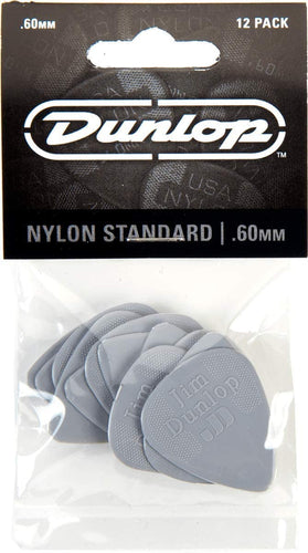 Dunlop 44P60 .60mm Nylon Standard Guitar Picks, 12-Pack-(6921150234818)