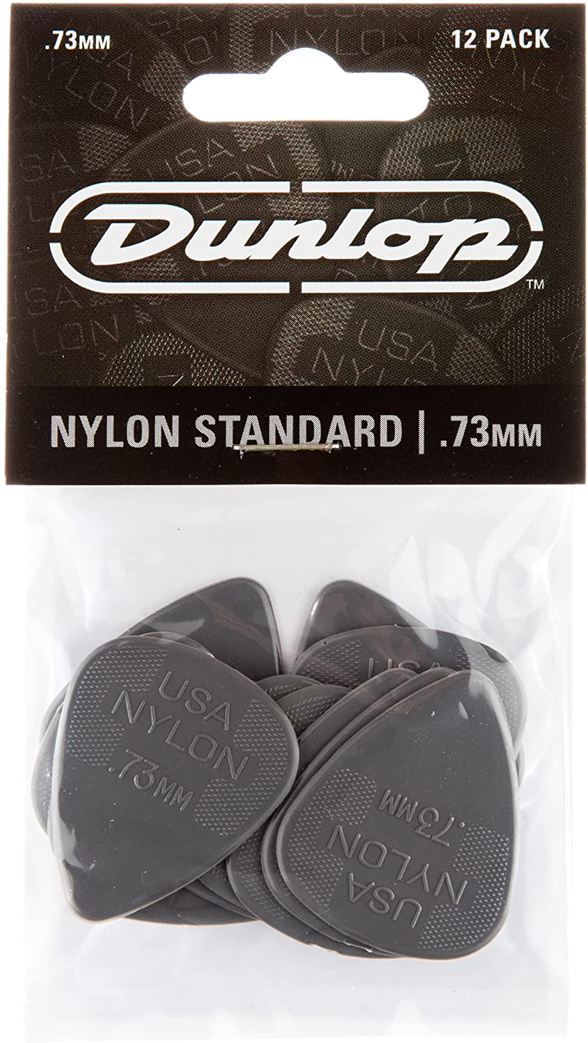 Dunlop 44P.73 .73mm Nylon Standard Guitar Picks, 12-Pack-(6921157378242)