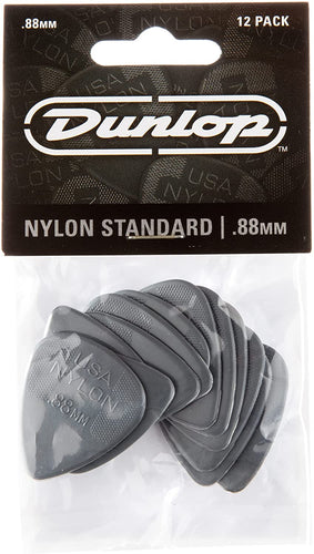 Dunlop 44P88 .88mm Nylon Standard Guitar Picks, 12-Pack-(6921165209794)