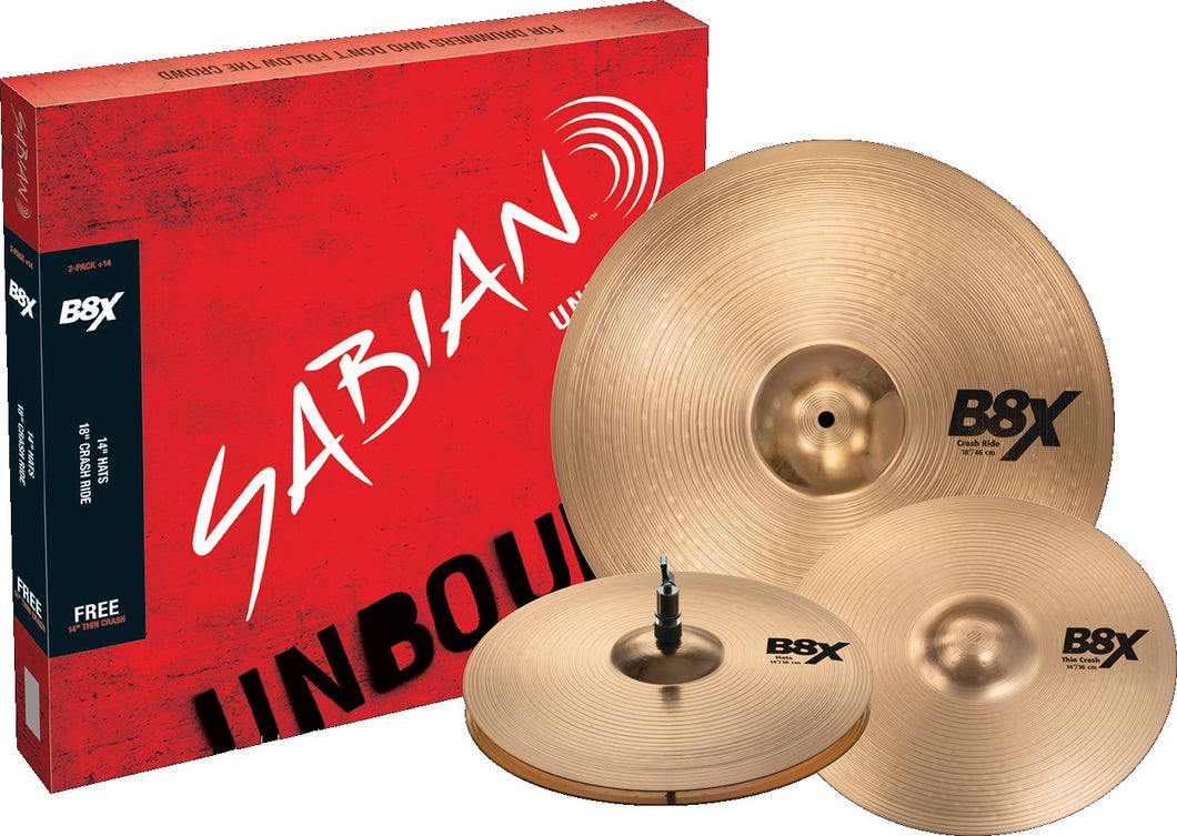 SABIAN 45002X-14 B8 Paquet de 2 + 14 cymbales Fabriqué au Canada