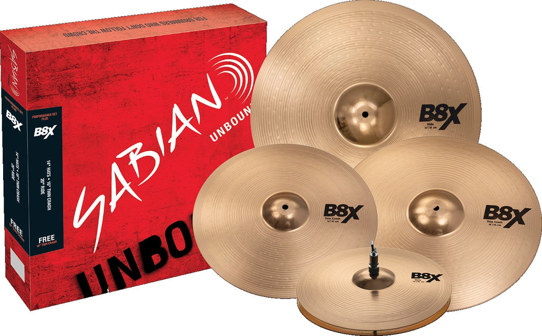 SABIAN 45003XG B8X Performance Set Plus Ensemble de 4 cymbales Fabriqué au Canada