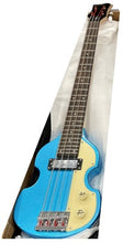 Charger l&#39;image dans la galerie, Hofner Shorty Violin Bass CT Blue (Beatles Bass Style) Comprend un sac de voyage
