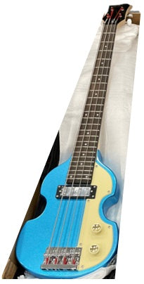 Hofner Shorty Violin Bass CT Blue (Beatles Bass Style) Includes Travel Bag