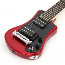 Load image into Gallery viewer, Hofner HOF-HCT-SH-DLX- R-O Deluxe Shorty Electric Travel Guitar - Red - with Gig Bag
