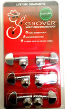 Load image into Gallery viewer, Grover 502C Roto-Grip Locking Rotomatics with Round Button - Guitar Machine Heads, 3 + 3 - Chrome
