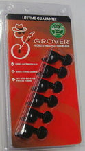 Load image into Gallery viewer, Grover 505BC6 Mini Roto-Grip Locking Rotomatics - Guitar Machine Heads, 6-in-Line, Bass Side (Left) - Black Chrome
