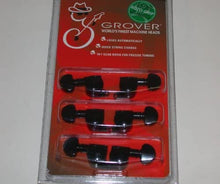 Load image into Gallery viewer, Grover 505BC Mini Roto-Grip Locking Rotomatics - Guitar Machine Heads, 3 + 3 - Black Chrome

