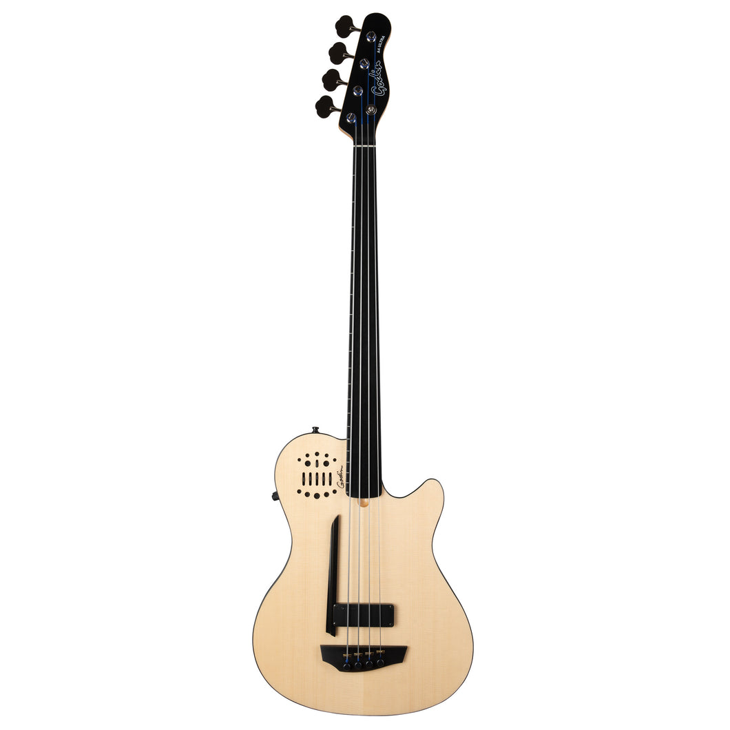 Godin 050796 A4 Ultra Natural Fretless Acoustic Electric Bass Guitar MADE In CANADA