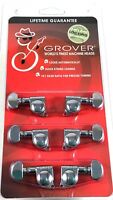 Load image into Gallery viewer, Grover 533N Vintage Locking Rotomatics with Metal Button - Guitar Machine Heads, 3 + 3 - Nickel
