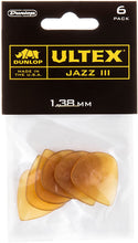Charger l&#39;image dans la galerie, Médiators Jim Dunlop Ultex Jazz III - 1,38 mm, lot de 6
