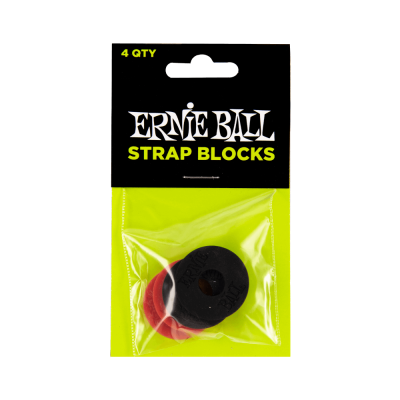 Ernie Ball Strap Blocks - 4 Pack - Black/Red-(7619781787903)