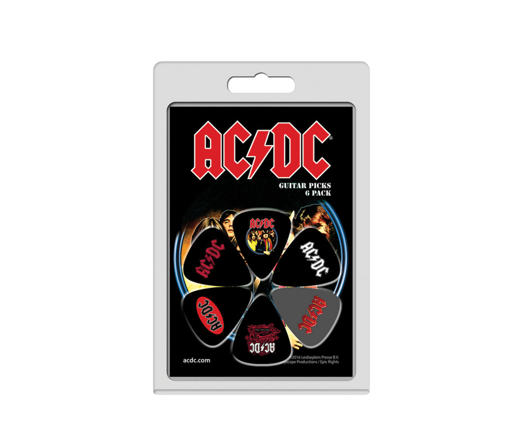 Perri’s Leather 6 PACK AC/DC OFFICIAL LICENSING VARIETY PACK GUITAR PICKS