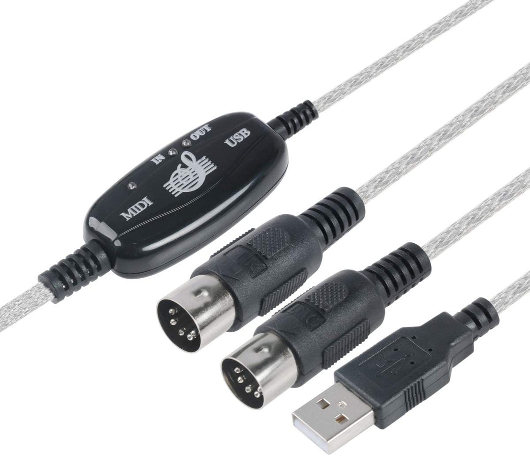 Convertisseur de câble USB vers MIDI 2 en 1 