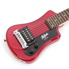 Load image into Gallery viewer, Hofner HOF-HCT-SH-R-O Shorty Electric Travel Guitar Red w Gig Bag
