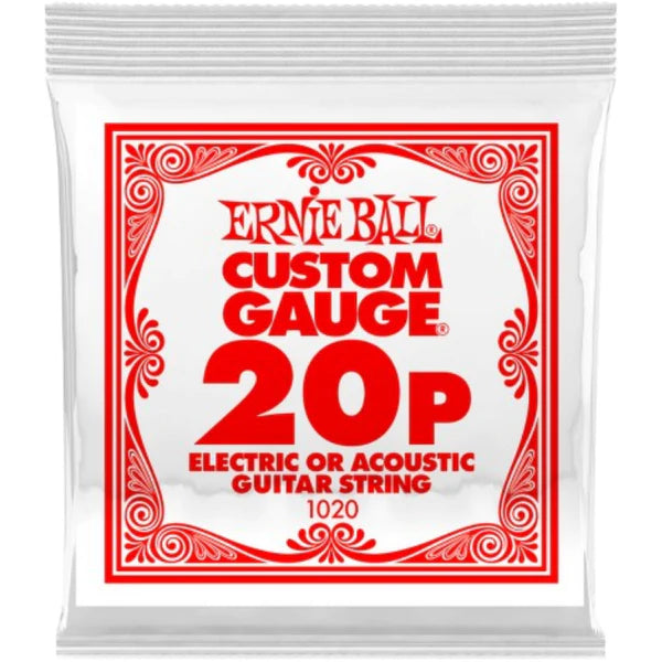 ERNIE BALL .020P PLAIN STEEL ELECTRIC OR ACOUSTIC GUITAR STRINGS-(7692744884479)