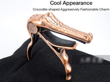 Load image into Gallery viewer, Alice A007G/PB Aligater Shape Aluminum Alloy Guitar Capo Bronze

