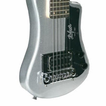 Load image into Gallery viewer, Hofner HCT-SH-SBT-O Shorty Travel Electric Guitar Metallic Silver with Gig Bag
