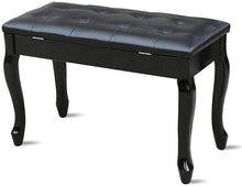 Load image into Gallery viewer, Deluxe Piano Keyboard Bench Curved Legs, Polished with Music Compartment-(6737486086338)
