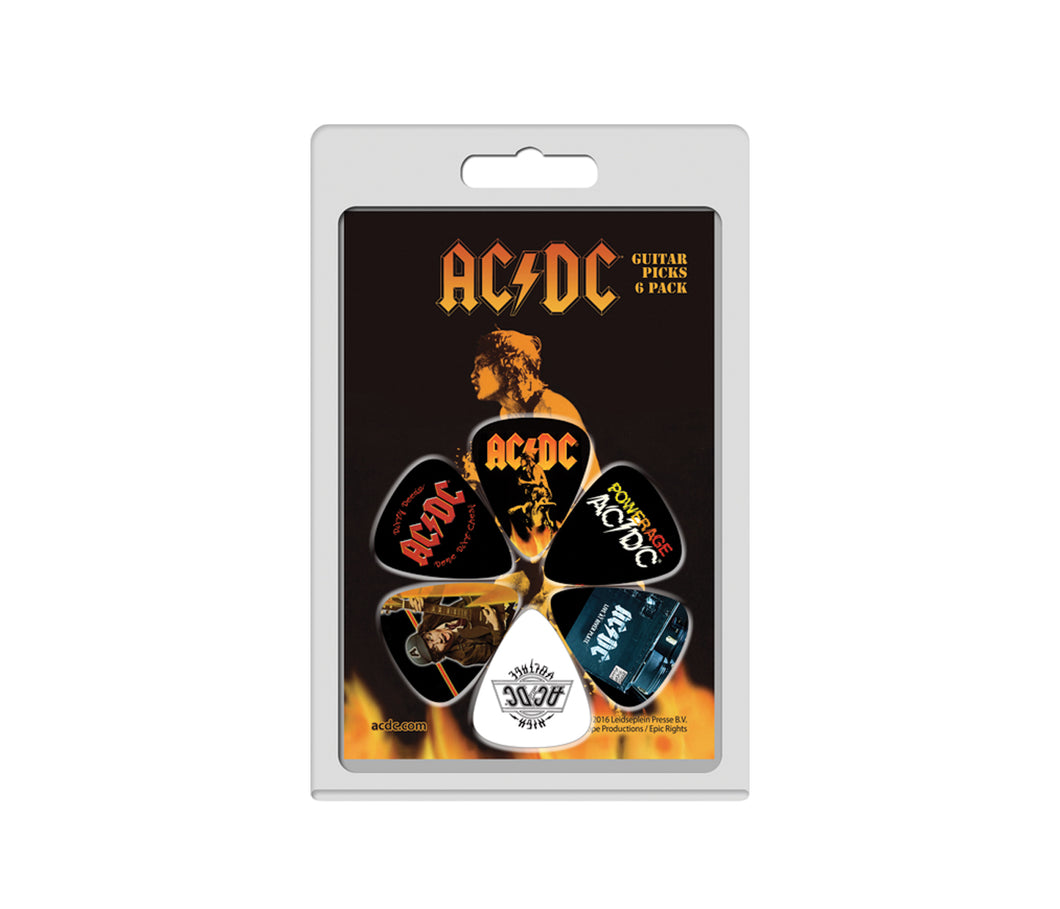 6 PACK AC/DC OFFICIAL LICENSING VARIETY PACK GUITAR PICKS