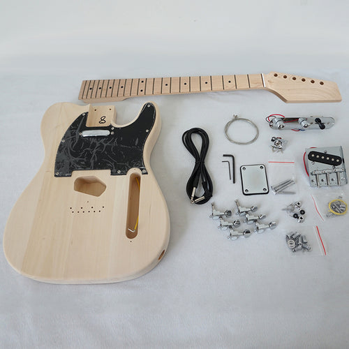 DIY Tele Style Electric Guitar Kit - Black Pick Guard-(6754467315906)