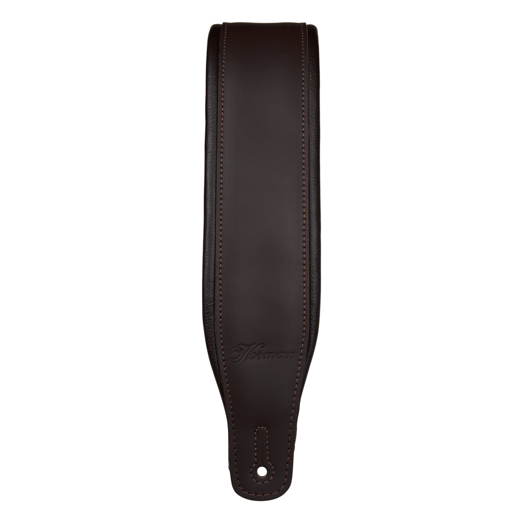 Norman Two-Tone Dark Brown Leather Padded Guitar Strap 051380