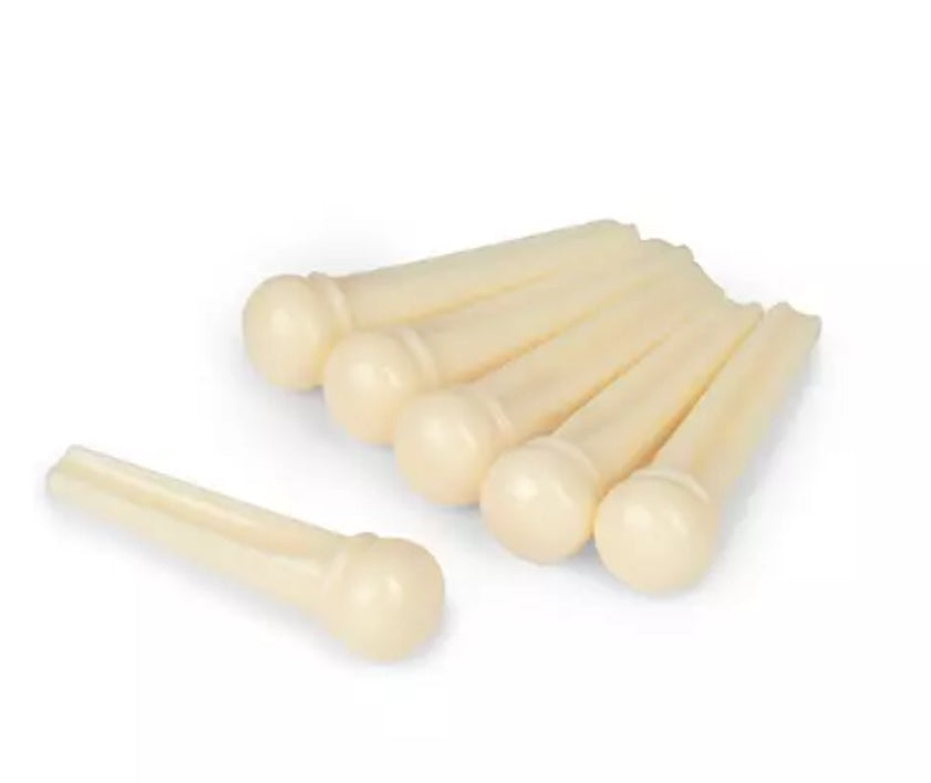 Acoustic Guitar String Pegs - SET of 6 - Ivory Colour