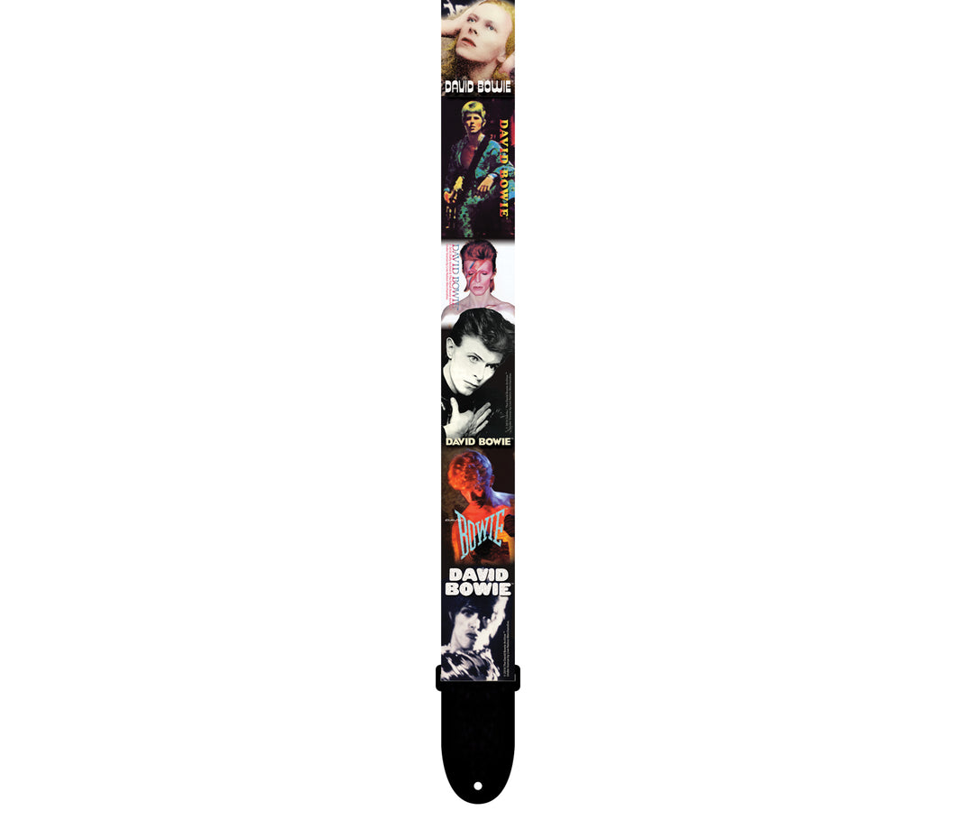 OFFICIAL DAVID BOWIE ALBUM COVERS POLYESTER GUITAR STRAP.