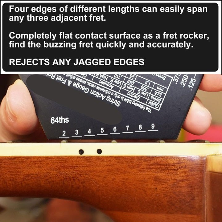 Fret Rocker, String Action Gauge, String Height Ruler, Fret Leveling G