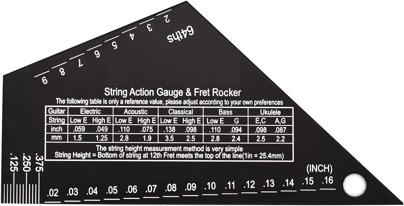 Fret Rocker, String Action Gauge, String Height Ruler, Fret Leveling G