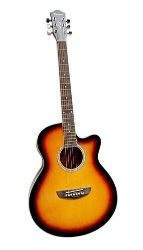 Casme Grand Concert Acoustic Guitar full size 40-inch sunburst finish with cutaway and rosewood fingerboard