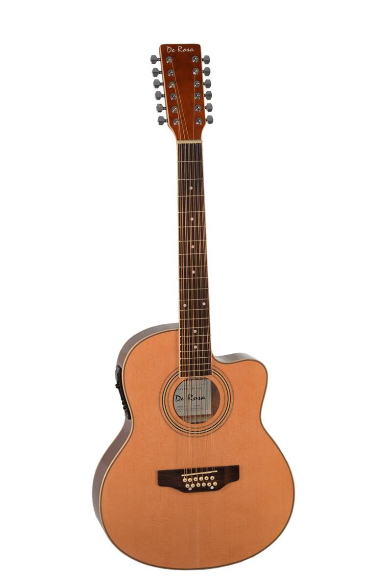 De Rosa USA 12 String Thin Line Acoustic Electric Guitar with Cutaway