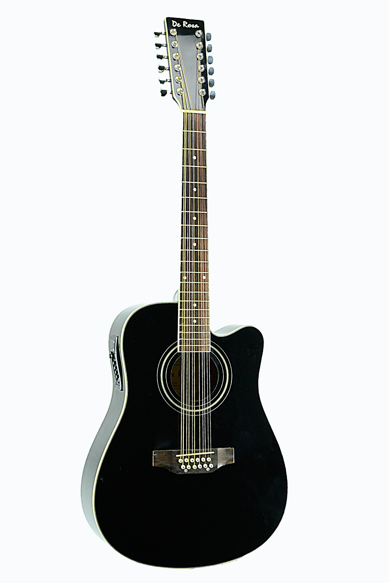 De Rosa 12 String Cutaway Dreadnought Acoustic Electric Guitar-(6204944384194)