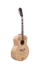 Load image into Gallery viewer, Glen Burton USA Solid Spruce Top Jumbo Body Acoustic Guitar with Laser Etched Design
