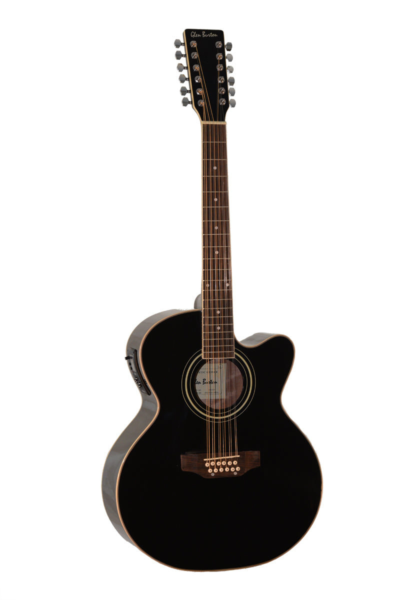 Glen Burton USA 12 String Jumbo Body Acoustic Electric Cutaway Guitar