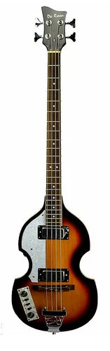 De Rosa USA Hollow Body Electric Violin Bass Guitar Left Handed-(6582030565570)