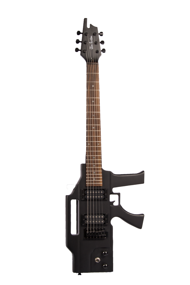 Haze HDE500BK Gun-Shaped(AK47) Electric Guitar,LED Lights on