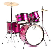 Load image into Gallery viewer, Granite Percussion JR5 5 Piece Junior Drum Set w/Cymbals, Throne &amp; More
